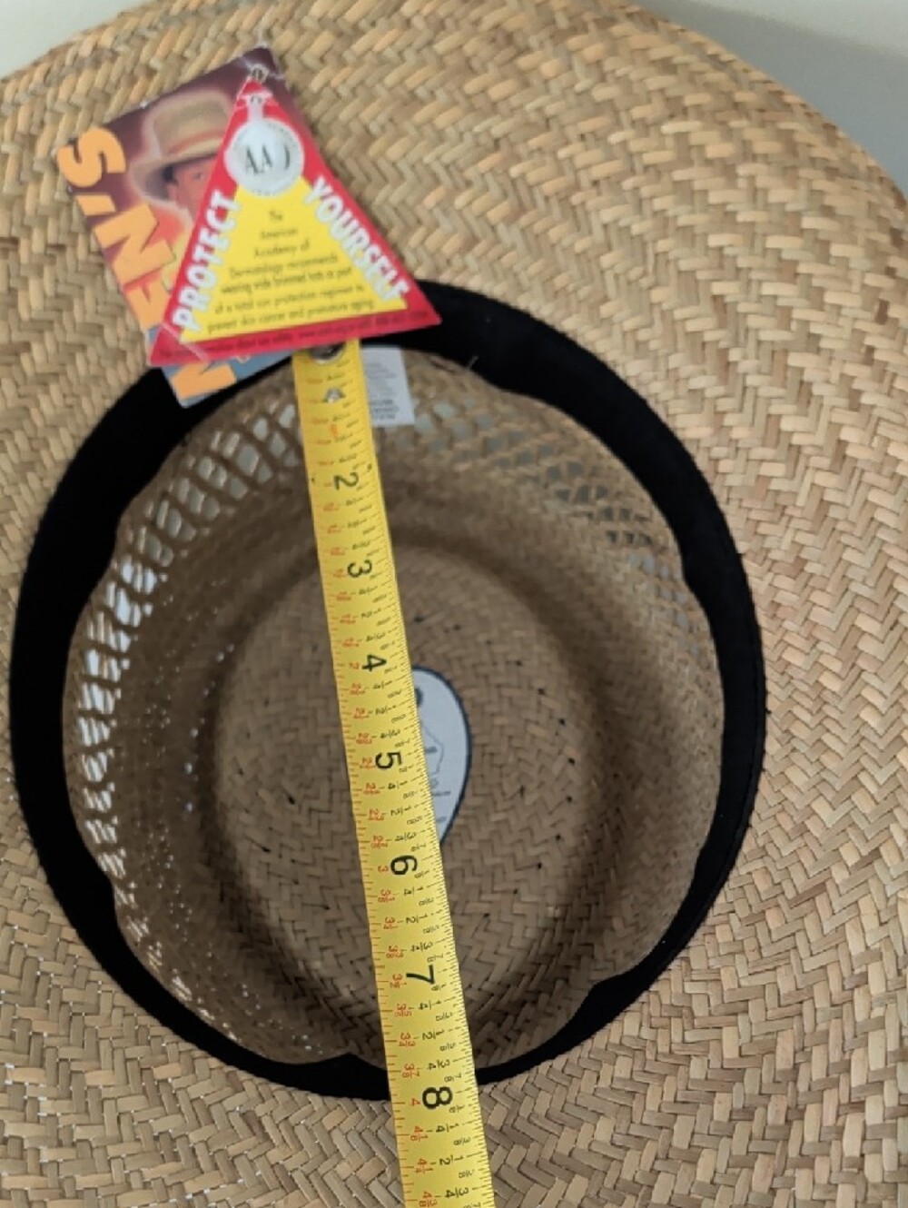 Vintage Summer Club Straw Sun Hat Wide Brim Tropical Fish Band Men’s M NWT - Picture 9 of 14